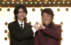 市村正親と市村優汰の「しゃべくり007」に出演した時の写真